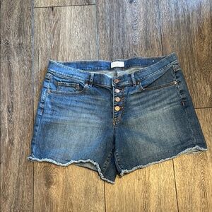 Loft Blue Denim Button-Fly Shorts